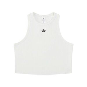 Alo Classic White Sleeveless Short Vest for Women, Size M